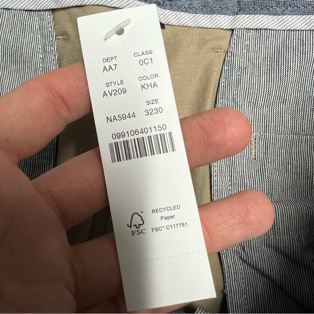 J.Crew Pants Mens 32x30 Tan Chinos 1040 Athletic Tapered fit stretch AV209 NEW - Picture 8 of 11